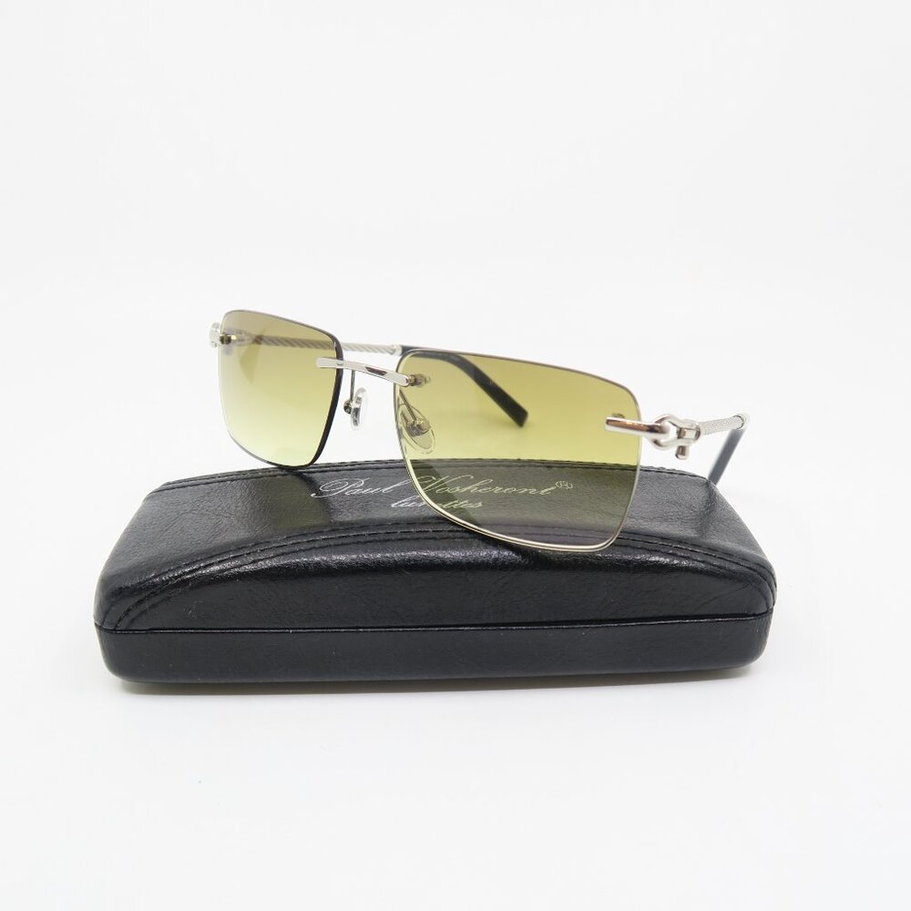 Paul Vosheront PV 3634S C1 23KGP Silver/Brown Gradient, Rimless, New Sunglasses.